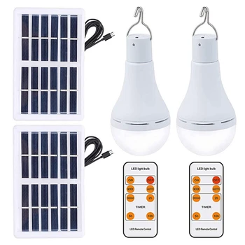 1 комплект светодиодных ламп на солнечной энергии, аккумуляторная лампа с дистанционным управлением для внутреннего и наружного использования