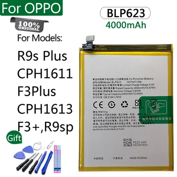 100% Оригинальный Аккумулятор BLP623 OPPO R9S Plus F3 Plus F3 + R9SP CPH1611 CPH1613 4000 мАч Высококачественный Сменный Аккумулятор