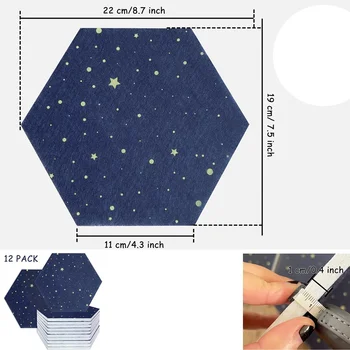 12 Упаковок Акустических Панелей Starry Sky Hexagon, Звукоизоляционная Прокладка, Звукопоглощающая Панель для Студийной Акустической Обработки