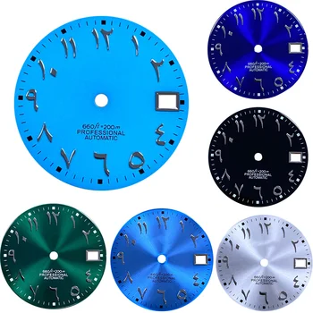 28,5 мм с рисунком солнца, арабскими цифрами, серебряной шкалой, циферблатом NH35, аксессуарами для часов, изготовленными по индивидуальному заказу, часами