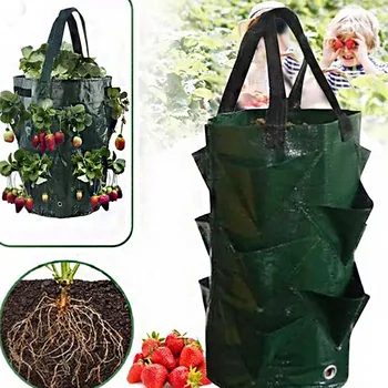 3-галлоновые мешки для выращивания, горшок для клубники, Картофель для овощей, Зелень, Сумка для посадки цветов, Подвесные Вертикальные мешки для посадки