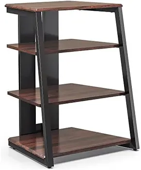 4-уровневая стойка для аудио- и видеотехники, угловая полка, Деревянные угловые полки, Компонентный шкаф, стереофоническая башня с регулируемой высотой из дерева
