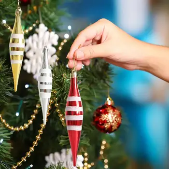4шт Праздничное украшение в виде конуса, Подвеска прочной конструкции, Многоразовые праздничные украшения для рождественской елки в форме конуса