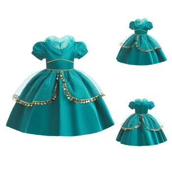 FOCUSNORM/ модное детское платье принцессы для девочек от 3 до 10 лет, фатиновое платье в стиле пэчворк с пышными рукавами для косплея, костюм на Хэллоуин