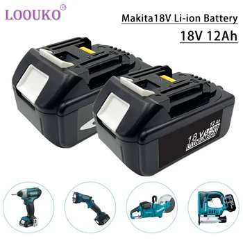 LOOUKO 100% Новый 18V Makita 12000mAh Литий-ионный аккумулятор для электроинструмента большой емкости BL1860 BL1830 BL1850
