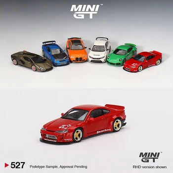 MINI GT 1: 64 Модель автомобиля Silvia (S15) Rocket Bunny Alloy Vehicle # 527 RHD Красный