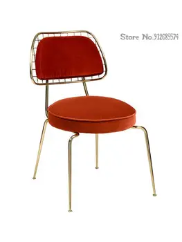 Nordic Light Роскошный обеденный стул в стиле постмодерн, Персонализированный обеденный стул, магазин чая с молоком, сеть магазинов, красный стул для кафе, Легкая роскошь