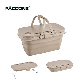 PACOONE Открытый ящик для хранения Складной стол Кемпинг Складная Корзина для рук Багажник автомобиля для пикника Барбекю для сбора водонепроницаемой посуды