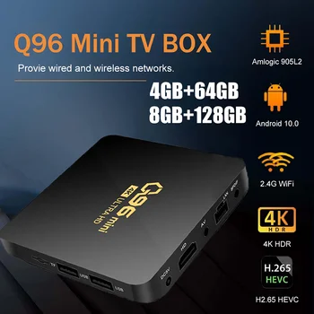 Q96 Mini Smart TV Box Android 10,0 Amlogic S905L Четырехъядерный 2,4 G WIFI 4K телеприставка 8G 128 ГБ Медиаплеер H.265 Домашний кинотеатр #20