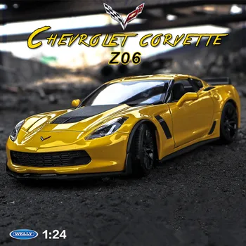 WELLY 1:24 2017 Chevrolet Corvette Z06 автомобиль из сплава модель автомобиля имитация автомобиля Литье под давлением модель украшения коллекция подарочных игрушек B80