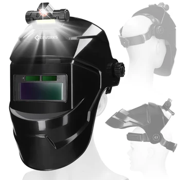 Автоматическая сварочная маска Large View True Colo С автоматическим затемнением Сварочная маска для лица, устойчивая к температуре 130 ℃ Для дуговой сварки и резки