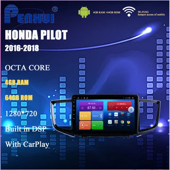 Автомобильный DVD на Android для Honda Pilot (2016-2018) Автомобильный радиоприемник Мультимедийный видеоплеер Навигация GPS Android 10.0 Double DIn