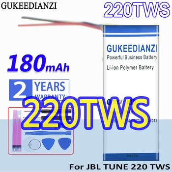 Аккумулятор GUKEEDIANZI Высокой Емкости 220TWS 180 мАч Для JBL TUNE 225TWS 220 TWS 225 TWS Аккумуляторные 2-Проводные Батареи