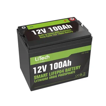 Аккумуляторная батарея lifepo4 LiTech 12v lifepo4 мощностью 12 В 100 ач, 105 ач, 200 ач, перезаряжаемая lifepo4