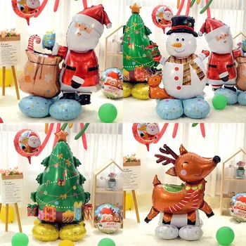 Большой рождественский снеговик, воздушный шар из фольги, стоящая Рождественская елка, воздушный шар, Подарочная коробка Санта-Клауса, воздушный шар, декор для Рождественской вечеринки, воздушный шар
