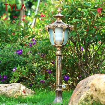 Бронзовый наружный светильник для лужайки TYLA, светодиодный Ретро-садовый светильник, Водонепроницаемый IP65, Домашний декор для внутреннего двора виллы.