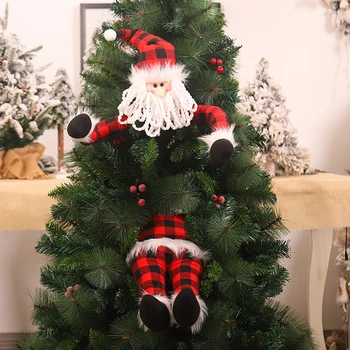 Верхушки Рождественской елки Украшают верхнюю часть, создавая праздничную атмосферу, Забавный эльф Санта, плюшевая кукла Санта Клауса, способная позировать, игрушка для Рождественской елки
