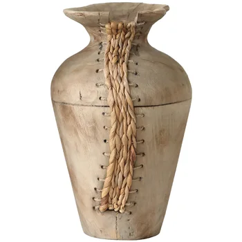 Винтажное деревянное устройство для смешивания цветов Ретро Украшение вазы из массива дерева для гостиной