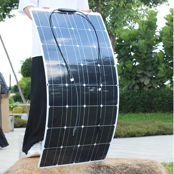Гибкая Монокристаллическая Солнечная Панель Мощностью 100 Вт Для Автомобиля / Лодки / Домашней Солнечной батареи Может Заряжать 12 В Водонепроницаемую Солнечную панель