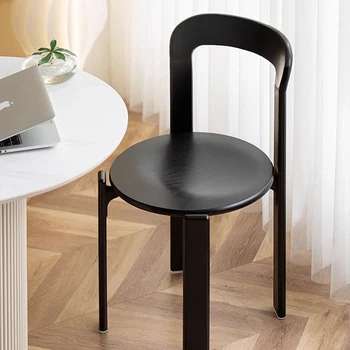 Деревянные черные обеденные стулья Неоклассический Винтажный обеденный стул для гостиной, Кухонная спинка, кухонная мебель Cadeira A1