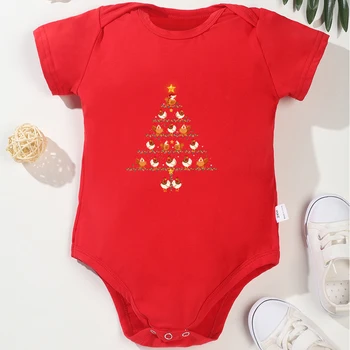 Детские боди С Рождеством, Красные Хлопковые комбинезоны для новорожденных, пижамы для новорожденных в канун Рождества, Забавная Мультяшная одежда для мальчиков и девочек