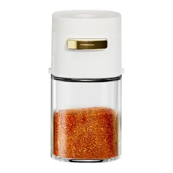 Дозатор соли для приготовления пищи, Стеклянный шейкер для специй, Дозатор соли пресс-типа, герметичная стеклянная бутылка, Прозрачные кухонные приспособления для