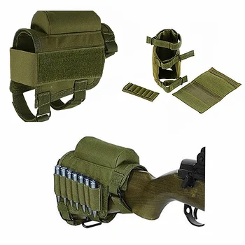 Камуфляжный Наружный тактический приклад, чехол для упора для щеки винтовки, Патронташ, Регулируемая нейлоновая накладка для стояка, сумка для патронов для охоты