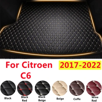 Кожаный Коврик в багажник автомобиля SJ XPE, подходящий для Citroen C6 2017-2022 Задний багажник, автомобильный вкладыш, грузовой ковер, Аксессуары для грязевых ковриков для багажа