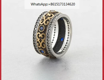 Кольцо из Стерлингового серебра S925 Пробы для Мальчиков, Широкое кольцо в стиле Ретро для Женщин, Кольцо для пары, Подарок на День рождения