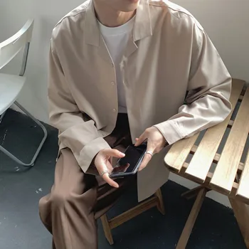 Корейская модная одежда Мужская рубашка | Shirt Long Korean Fashion Men - Корейский хлопок