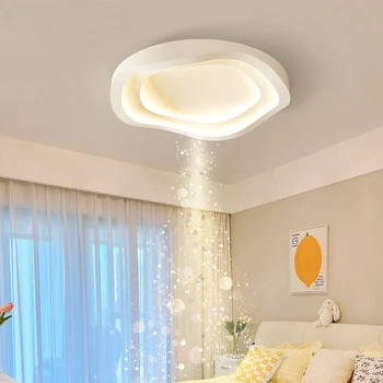 Креативный современный светодиодный светильник с круглой волной, белый, затемняющий Пульт дистанционного управления, Внутреннее освещение для столовой, Потолочный светильник для гостиной