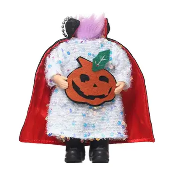 Кукольный орнамент из тыквы, Безголовые украшения ужасов на Хэллоуин, Милые гномы-призраки в тыквах, украшенные блестками, Креативные куклы с плащом