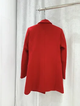 Легкий зрелый стиль, элегантный стиль богини, красные двубортные подплечники, новый женский осенний приталенный пиджак