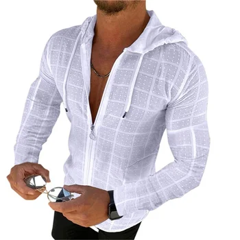 Летняя новая повседневная приталенная футболка с длинным рукавом, мужские рубашки
