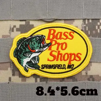 Магазин Bass Pro Shipping, военно-тактические нашивки с вышивкой, Нарукавная повязка, значок на рюкзаке с крючком для одежды