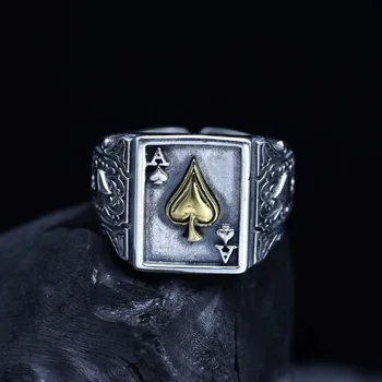 Модное кольцо Ny's New Spade A в стиле хип-хоп от модного бренда NY's с индивидуальным нишевым дизайном, регулируемое сверхмощное кольцо в стиле ретро старого производства