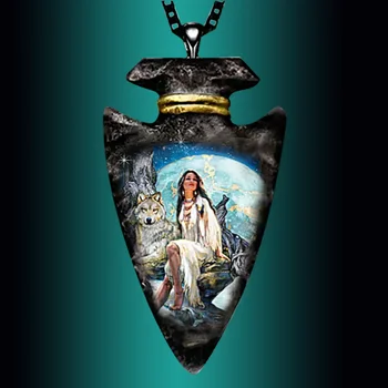 Модное креативное ожерелье в готическом стиле с красотой полной Луны и рисунком волка в подарок на годовщину свадьбы