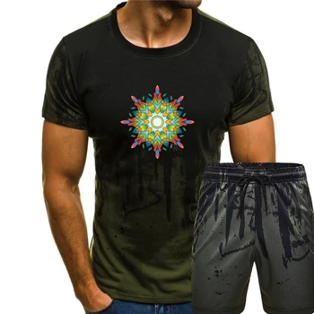Мужская футболка MIRROR Mirror с мандалой, футболка Psychedelic Visions с трафаретным принтом, одежда Sacred Geometry, мужская футболка