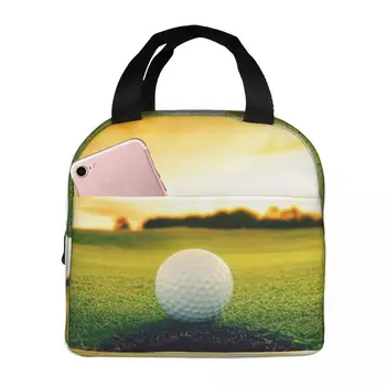Мяч для гольфа Рядом с лункой, Индивидуальность, Портативная Изолированная Оксфордская сумка для ланча, Многоразовый Ланч-бокс, Термохолодильник, сумка-тоут