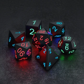 Набор многогранных кубиков RPG, светящиеся электронные кубики DND с несколькими сторонами, развлекательные игрушки для вечеринки в честь настольной игры