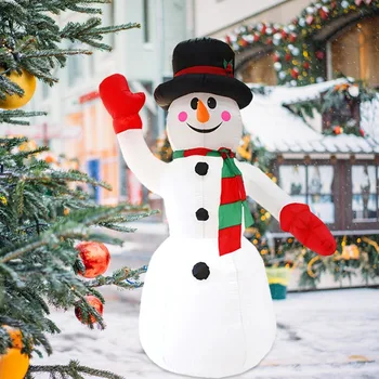 Надувная модель Рождественского Снеговика длиной 2,4 м, светодиодная светло-красная перчатка, Рождественский кол, Реквизит, Игрушки, Аксессуары для дома, декор для праздничной вечеринки