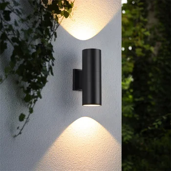 Настенный светильник с двойной головкой E27, наружный водонепроницаемый настенный светильник, алюминиевые садовые ворота, бра для коридора