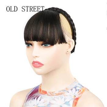 Новая повязка на голову с челкой для девочек, Натуральная Коричневая, Черная, с искусственной Бахромой, Аксессуары для волос Для женщин, Заколки для наращивания, Шиньоны