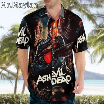 Новая рубашка ужасов 3D Halloween Scary Movie Гавайская рубашка Мужские Летние рубашки с коротким рукавом 2023 Рубашка Оверсайз 5XL Chemise Homme A81
