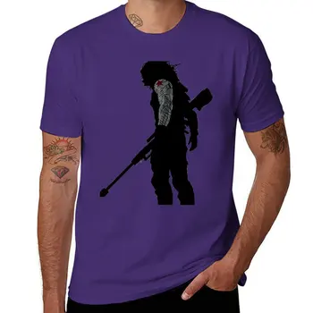 Новая футболка с силуэтом зимнего солдата, футболка с графикой, короткая быстросохнущая футболка, футболки для мужчин