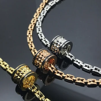 Ожерелье из стерлингового серебра, классическая Универсальная Керамическая подвеска с полным цирконием для мужчин и женщин, Ожерелье-цепочка, Ювелирный подарок