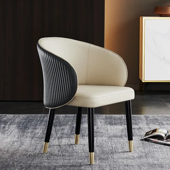 Офисные кухонные стулья, Обеденное банкетное итальянское кресло для гостиной, Кожаная мебель для гостиной Poltrona Luxo