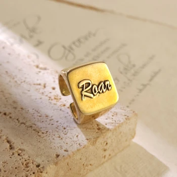 Персонализированное кольцо с именем для мальчиков, ретро-кольцо с открытым именем, Квадратное 3D-кольцо с именем, украшения для семьи, подарки на День отца для папы