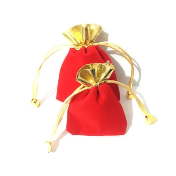 Подарочные пакеты по 50 штук, мягкий браслет с позолоченной каймой, сумка в китайском стиле, милые роскошные упаковочные пакеты, сумка для свадебных сувениров, красный