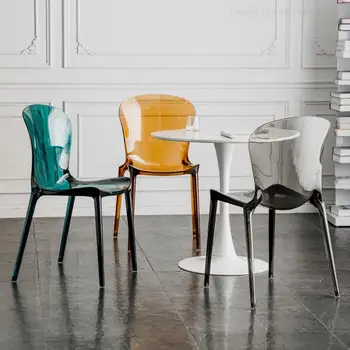 Прозрачные Пластиковые Кухонные Обеденные стулья Nordic Clear Cafe, Обеденные стулья для гостиной, Мобильная Итальянская мебель Comedor YX50DC